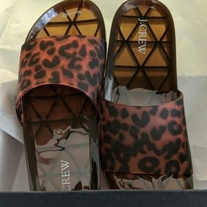 JCrew pool slide sandals in tortoise